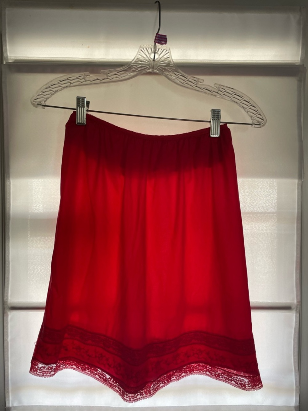 Red Lace-Hem Women's Skirt